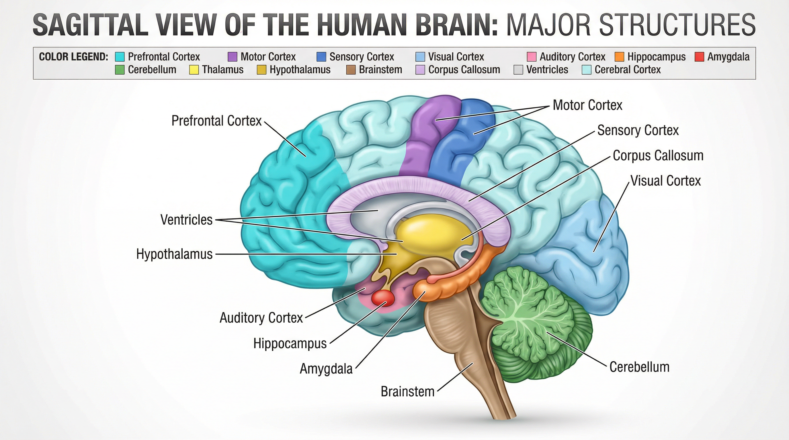 Brain Anatomy - Sagittal View